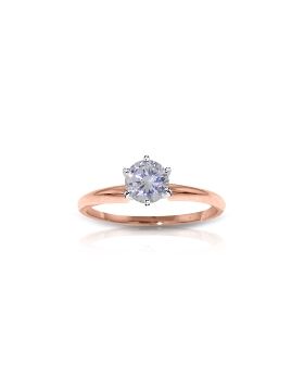1 Carat 14K Rose Gold Solitaire Diamond Ring 1.0 Carat Si3, F-g Color Natural