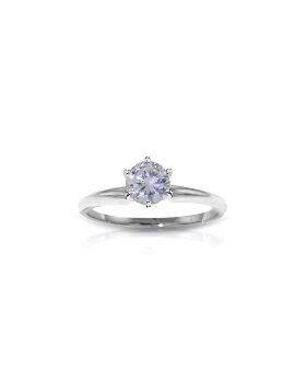 1 Carat 14K White Gold Solitaire Ring 1.0 Carat Si3, F-g Color Natural Diamond