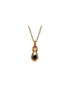 14K Rose Gold Natural 0.5 Carat Black Diamond Necklace