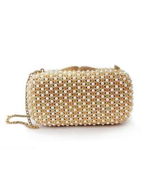 Clutch,White Metal,Gold,Top Grade Crystal,Multi Color