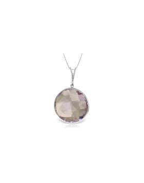 14K White Gold Necklace Round Amethyst Jewelry