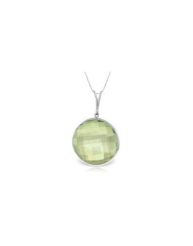 14K White Gold Necklace Round Green Amethyst Jewelry