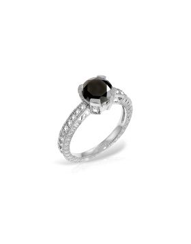 14K White Gold Ring Natural White & Black Diamond Gemstone