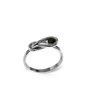 14K White Gold Ring w/ 0.50 Carat Natural Black Diamond