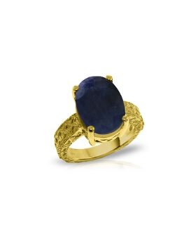 14K Gold Ring w/ Natural Oval Sapphire