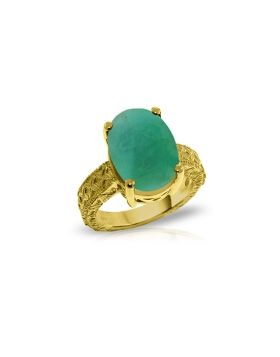 14K Gold Ring w/ Natural Oval Emerald