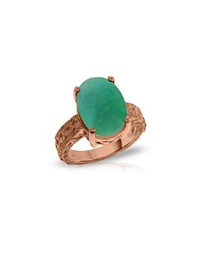 14K Rose Gold Ring w/ Natural Oval Emerald