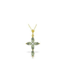 14K Gold Necklace w/ Natural Diamond & Green Amethysts