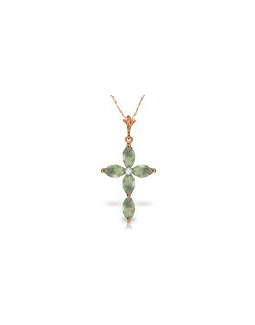 14K Rose Gold Necklace w/ Natural Diamond & Green Amethysts
