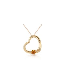 14K Gold Heart Necklace w/ Natural Citrine