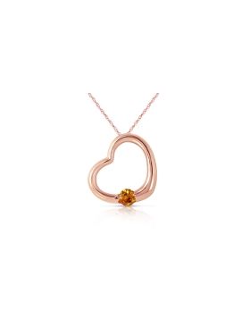 14K Rose Gold Heart Necklace w/ Natural Citrine