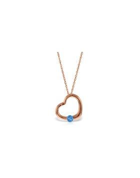 14K Rose Gold Heart Necklace w/ Natural Blue Topaz