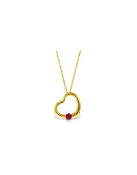 14K Gold Heart Necklace w/ Natural Ruby