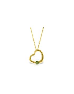 14K Gold Heart Necklace w/ Natural Peridot