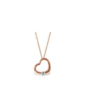 14K Rose Gold Heart Necklace w/ Natural Aquamarine