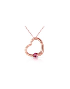 14K Rose Gold Heart Necklace w/ Natural Pink Topaz