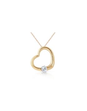 14K Gold Heart Natural Diamond Necklace