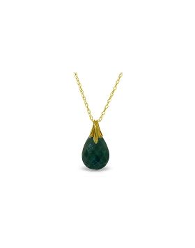 14K Gold Necklace w/ Natural Diamondyed Green Sapphire