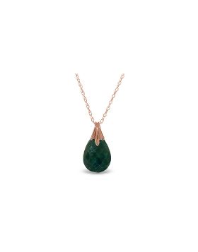 14K Rose Gold Necklace w/ Natural Diamondyed Green Sapphire