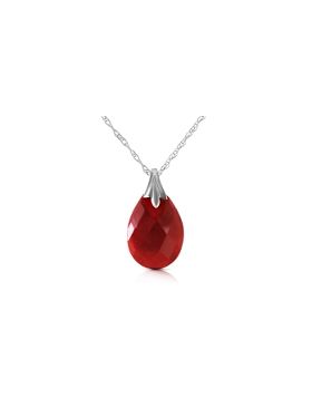14K White Gold Necklace w/ Natural Diamondyed Ruby