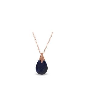 14K Rose Gold Necklace w/ Natural Diamondyed Sapphire