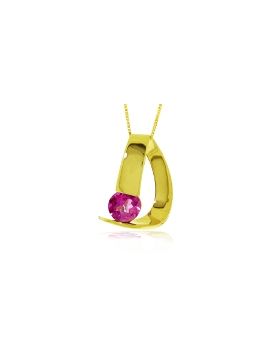14K Gold Modern Necklace w/ Natural Pink Topaz