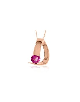 14K Rose Gold Modern Necklace w/ Natural Pink Topaz