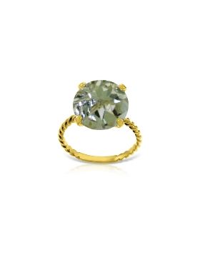14K Gold Natural 12.0 mm Round Green Amethyst Ring