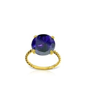 14K Gold Natural 12.0 mm Round Sapphire Ring