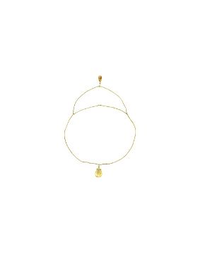 14K Gold Front And Back Drop Necklace w/ Briolette Citrines
