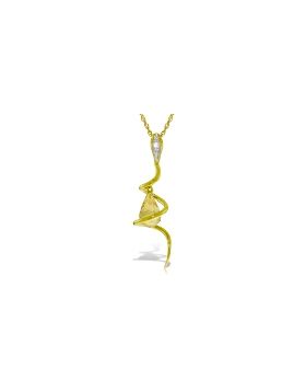 14K Gold Snake Necklace w/ Dangling Briolette Citrine & Diamond