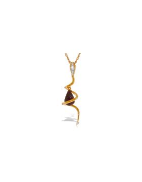 14K Rose Gold Snake Necklace w/ Dangling Briolette Dyed Ruby & Diamond