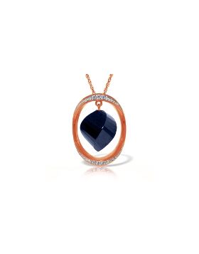 14K Rose Gold Necklace w/ Twisted Briolette Dyed Sapphire & Diamonds