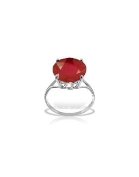 14K White Gold Ring w/ Natural 12.0 mm Round Ruby