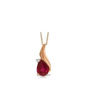 14K Rose Gold Natural Diamond & Ruby Necklace Class