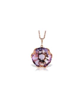 14K Rose Gold Round Amethyst Necklace Jewelry