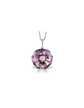 14K White Gold Necklace Round Amethyst Certified