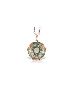 14K Rose Gold Round Green Amethyst Necklace Jewelry