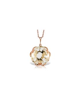 14K Rose Gold Round White Topaz Necklace Jewelry