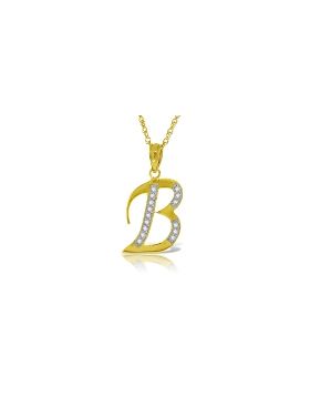 14K Gold Necklace w/ Natural Diamonds Initial 'b' Pendant