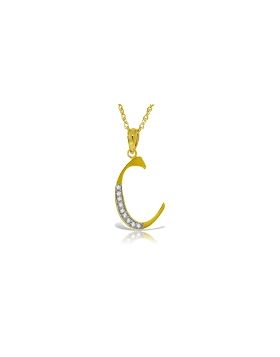 14K Gold Necklace w/ Natural Diamonds Initial 'c' Pendant