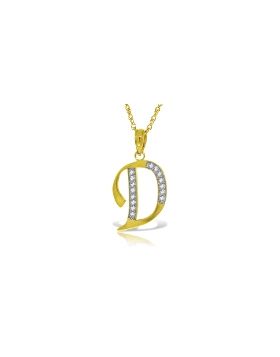 14K Gold Necklace w/ Natural Diamonds Initial 'd' Pendant