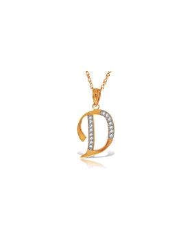 14K Rose Gold Necklace w/ Natural Diamonds Initial 'd' Pendant