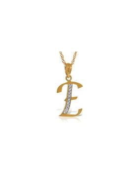 14K Rose Gold Necklace w/ Natural Diamonds Initial 'e' Pendant