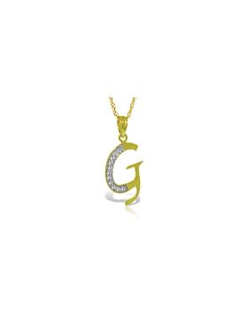 14K Gold Necklace w/ Natural Diamonds Initial 'g' Pendant