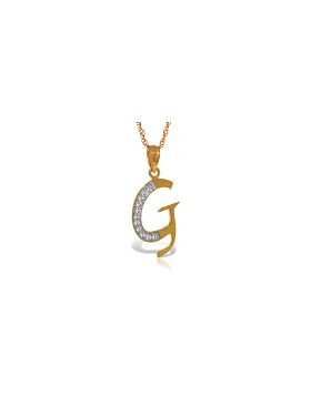 14K Rose Gold Necklace w/ Natural Diamonds Initial 'g' Pendant