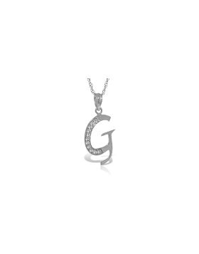 14K White Gold Necklace w/ Natural Diamonds Initial 'g' Pendant