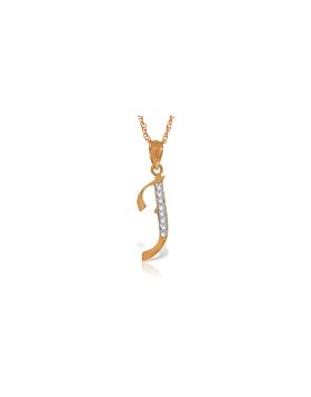 14K Rose Gold Necklace w/ Natural Diamonds Initial 'j' Pendant