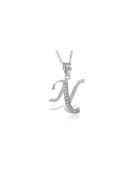 14K White Gold Necklace w/ Natural Diamonds Initial 'n' Pendant