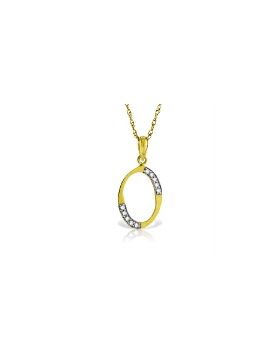 14K Gold Necklace w/ Natural Diamonds Initial 'o' Pendant